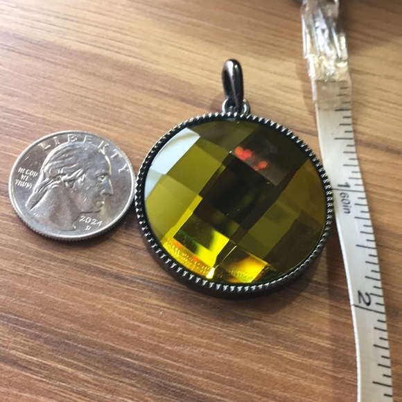 Large Faceted Mirror Pendant for Necklace or Jewelry Making,  Necklace Pendant - Picture 5 of 7